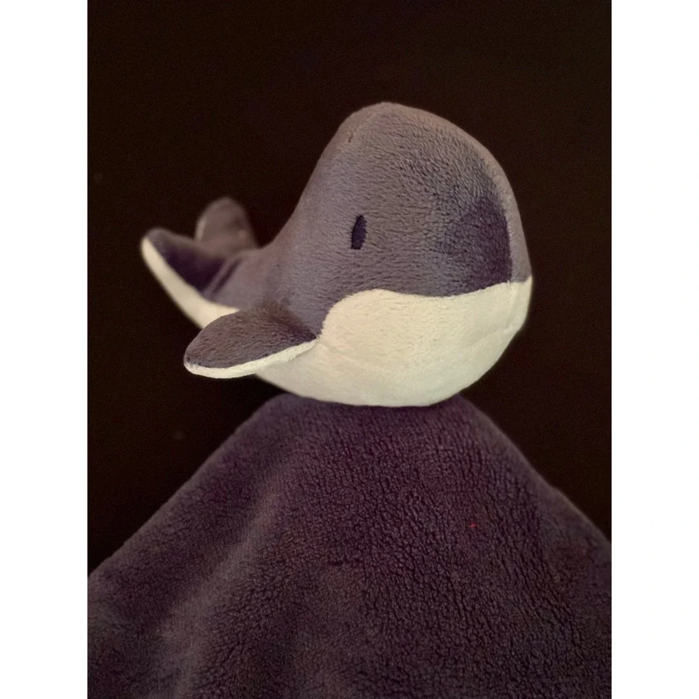 Gerber Baby Whale Security Blanket Navy Blue White Plush Lovey OP249027HK
